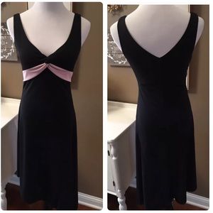 Bisou Bisou Black Pink Sleeveless Uneven Hem Dress